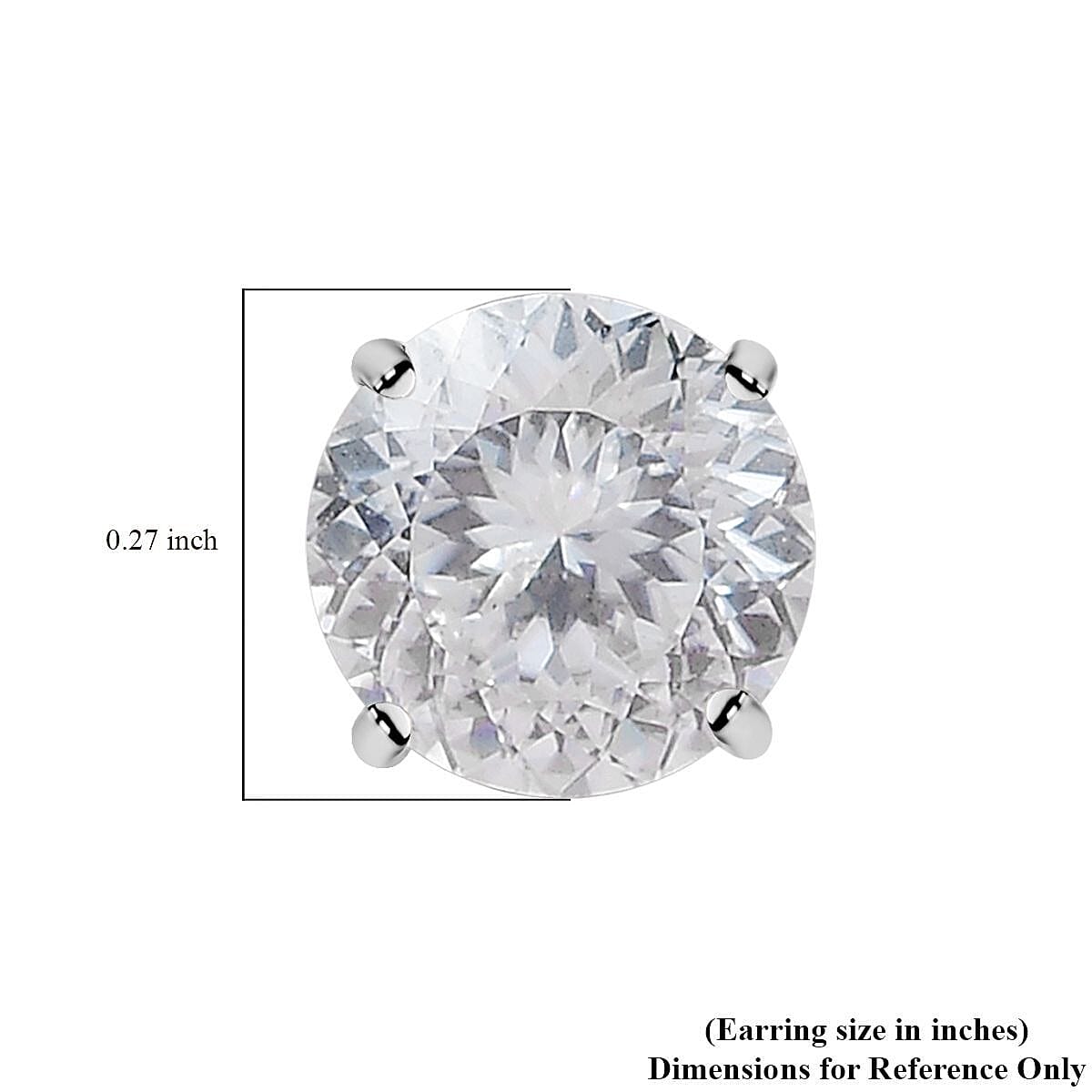 10K White Gold 120 Facets Moissanite Solitaire Stud Earrings 2.00 ctw