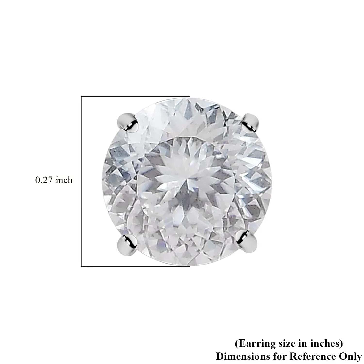 10K White Gold 120 Facets Moissanite Solitaire Stud Earrings 2.00 ctw
