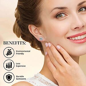 Moissanite 1.80 ctw Earrings, 10K Yellow Gold Earrings, Stud Earrings, Solitaire Studs, Gold Studs, 120 Facets Moissanite Earrings (Del. in 10-12 Days)