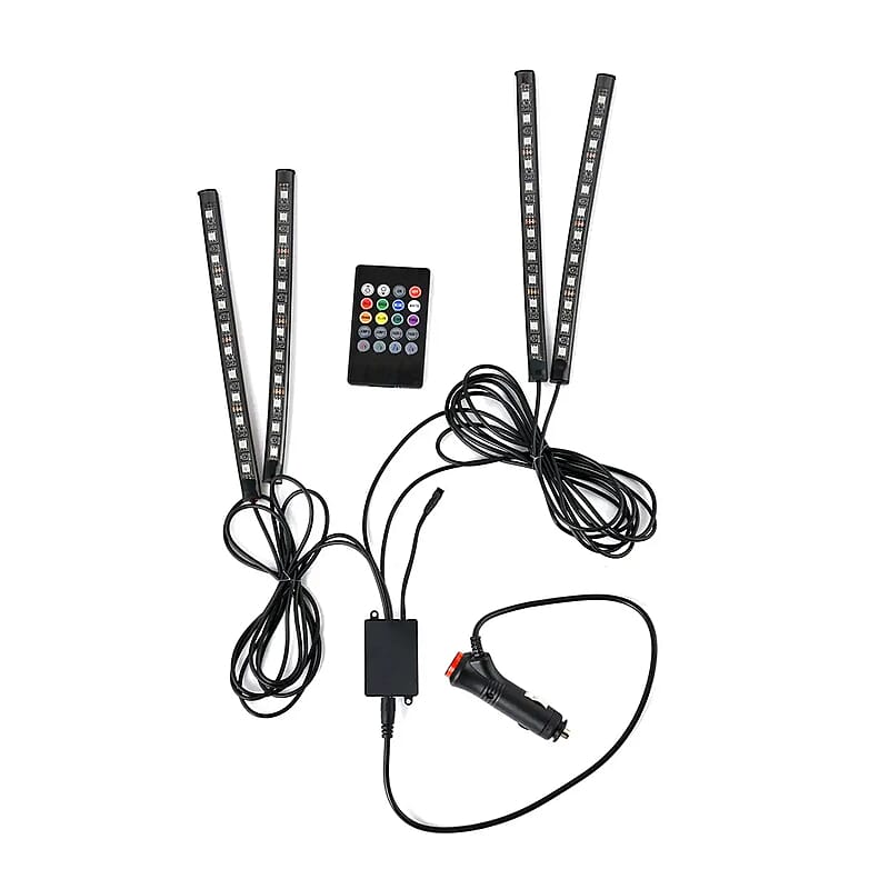Set of 4pcs Black 48 Remote Control LED Strips
