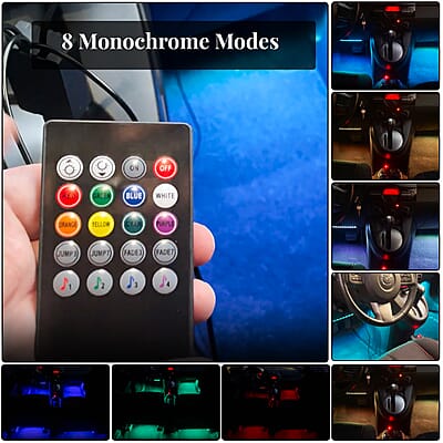 Set of 4pcs Black 48 Remote Control LED Strips