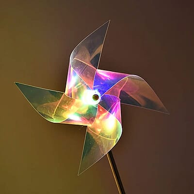Set of 2 Solar LED Windmill Light