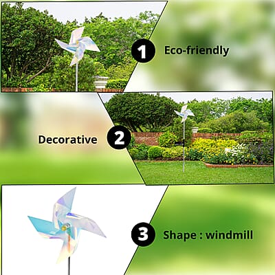 Set of 2 Solar LED Windmill Light