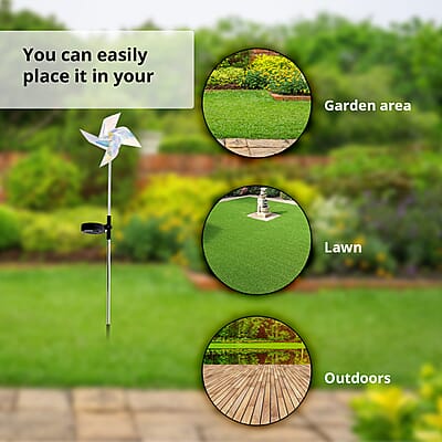 Set of 2 Solar LED Windmill Light