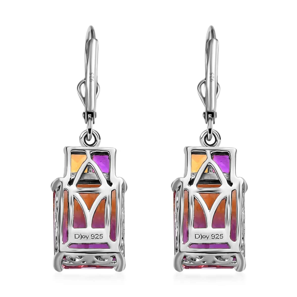 AAA Anahi Ametrine Earrings, Multi Gemstone Earrings, Lever Back Earrings, Sterling Silver Earrings 10.60 ctw image number 5