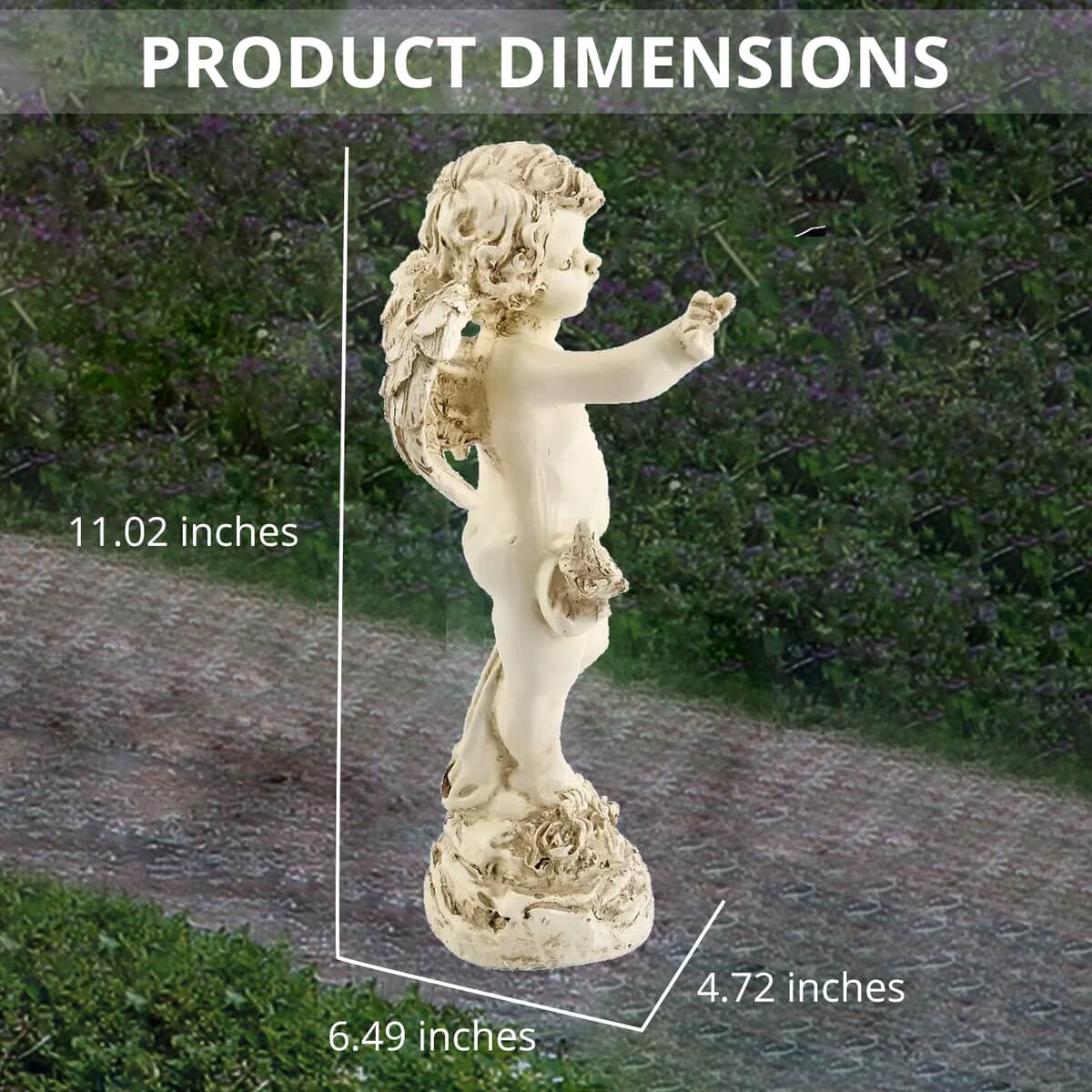 Outdoor Solar Light Angel Statue - Brown image number 3