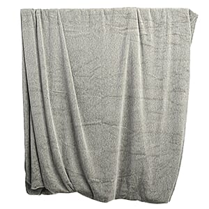 Homesmart Driftwood Gray Orange Stock Solid Double Layers Rabbit Hair Throw