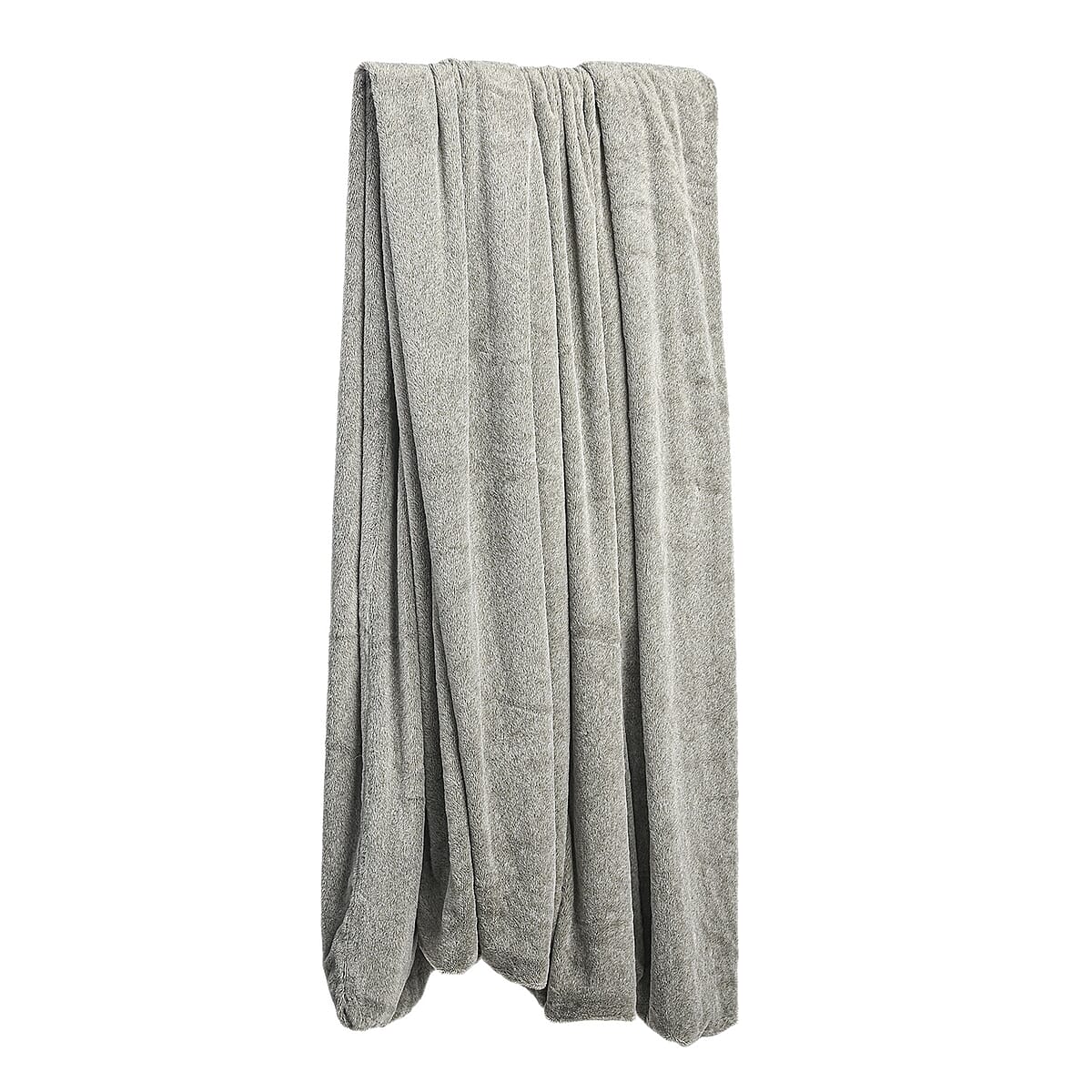 Homesmart Driftwood Gray Orange Stock Solid Double Layers Rabbit Hair Throw image number 1