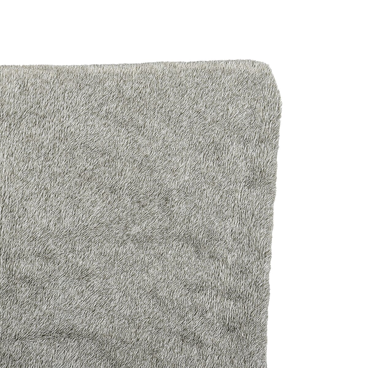 Homesmart Driftwood Gray Orange Stock Solid Double Layers Rabbit Hair Throw image number 2