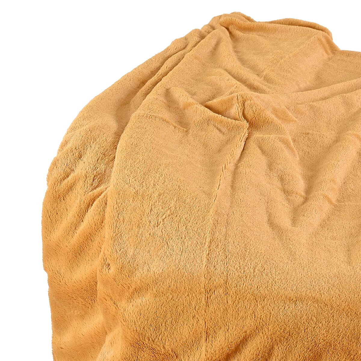 Homesmart Light Burnt Orange Stock Solid Double Layers Rabbit Hair Throw image number 2