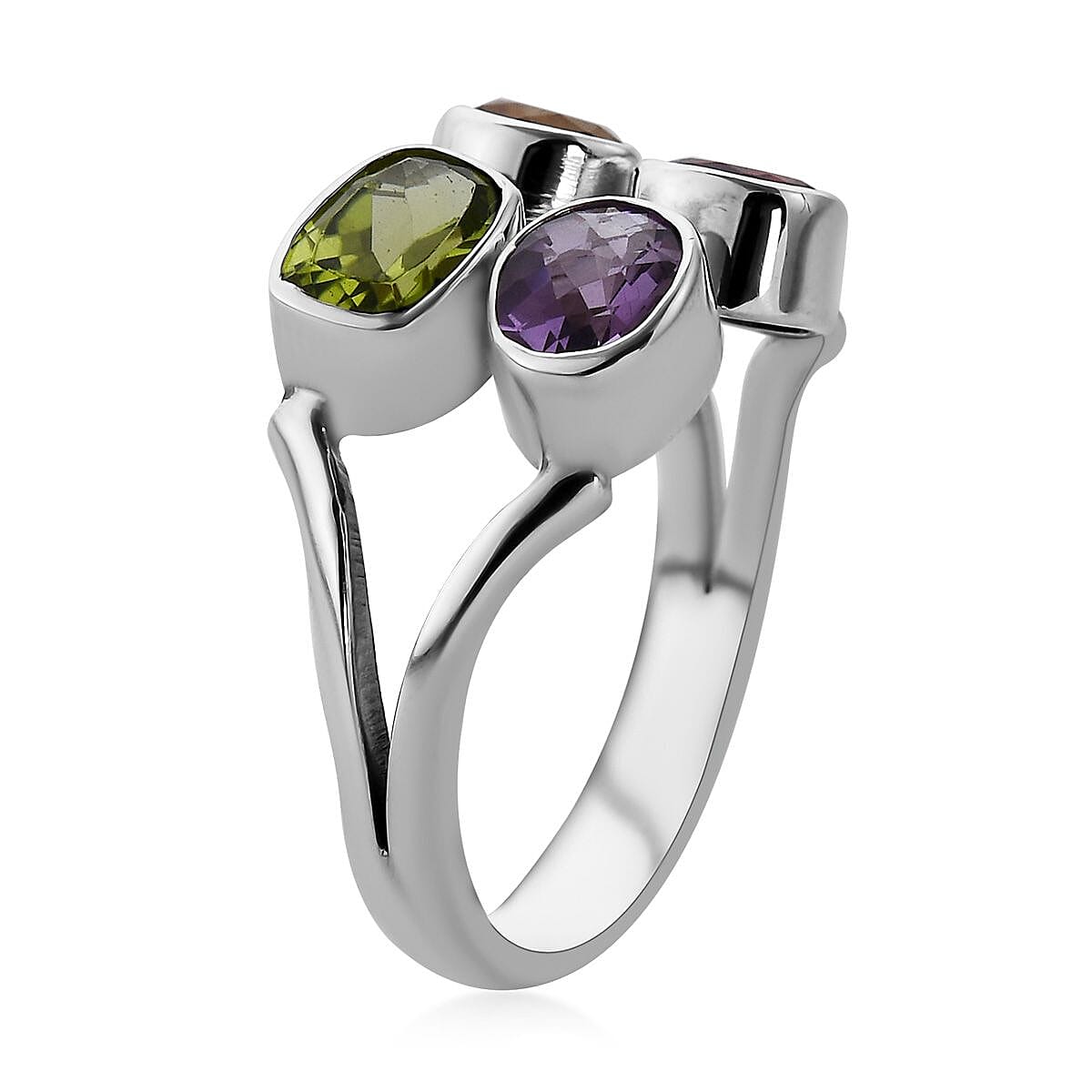 Bali Legacy Peridot, Multi Gemstone Ring in Sterling Silver (Size 10.0) 1.80 ctw image number 3