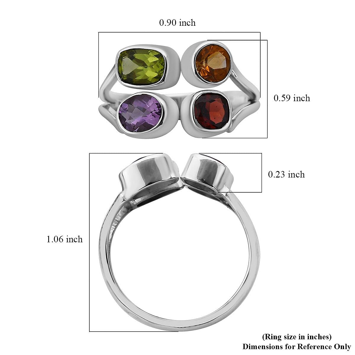 Bali Legacy Peridot, Multi Gemstone Ring in Sterling Silver (Size 10.0) 1.80 ctw image number 5