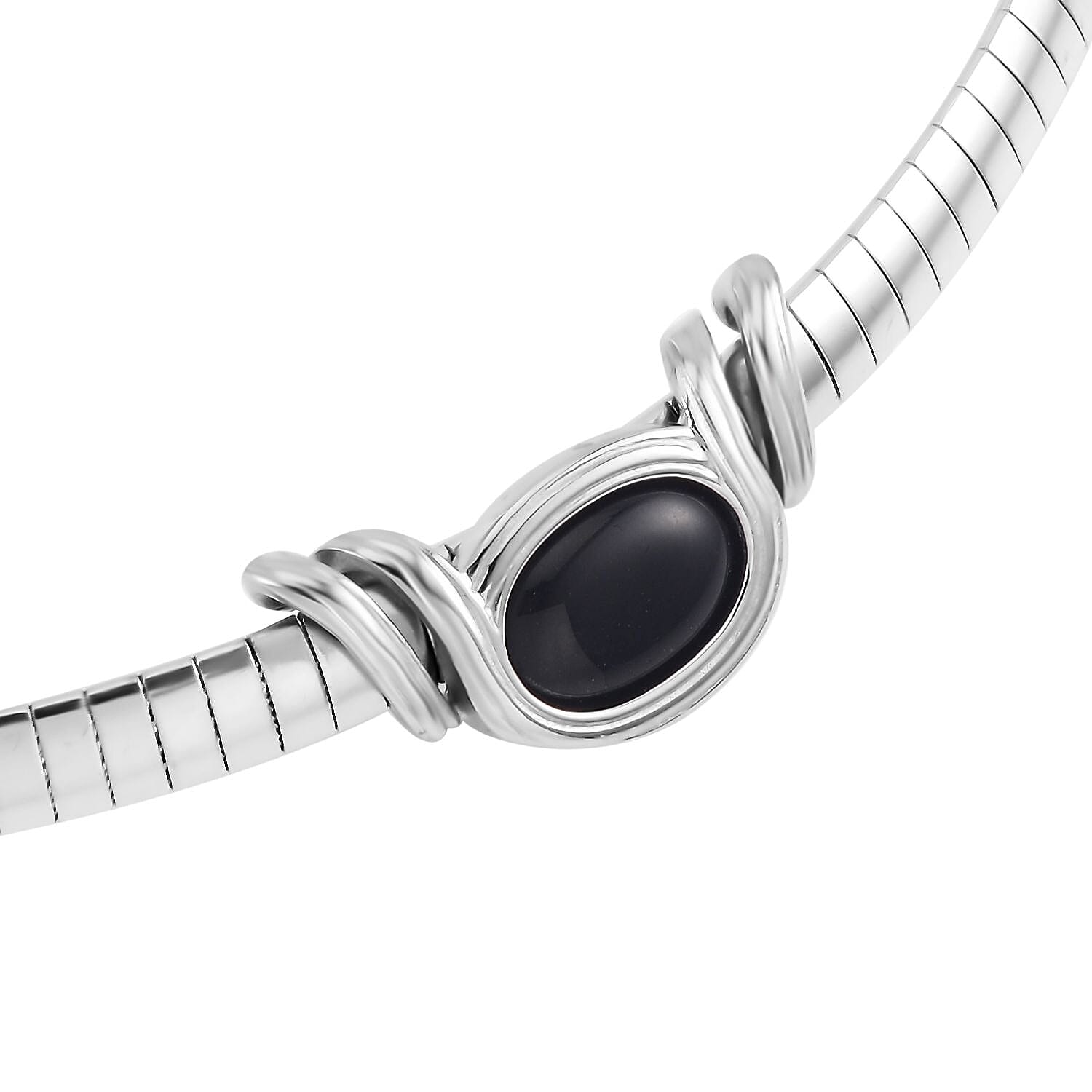 Multi Gemstone 17.50 ctw 5 Interchangeable stone with Choker Necklace in Stainless Steel 18-20 Inches, Tarnish-Free, Waterproof, Sweat Proof Jewelry