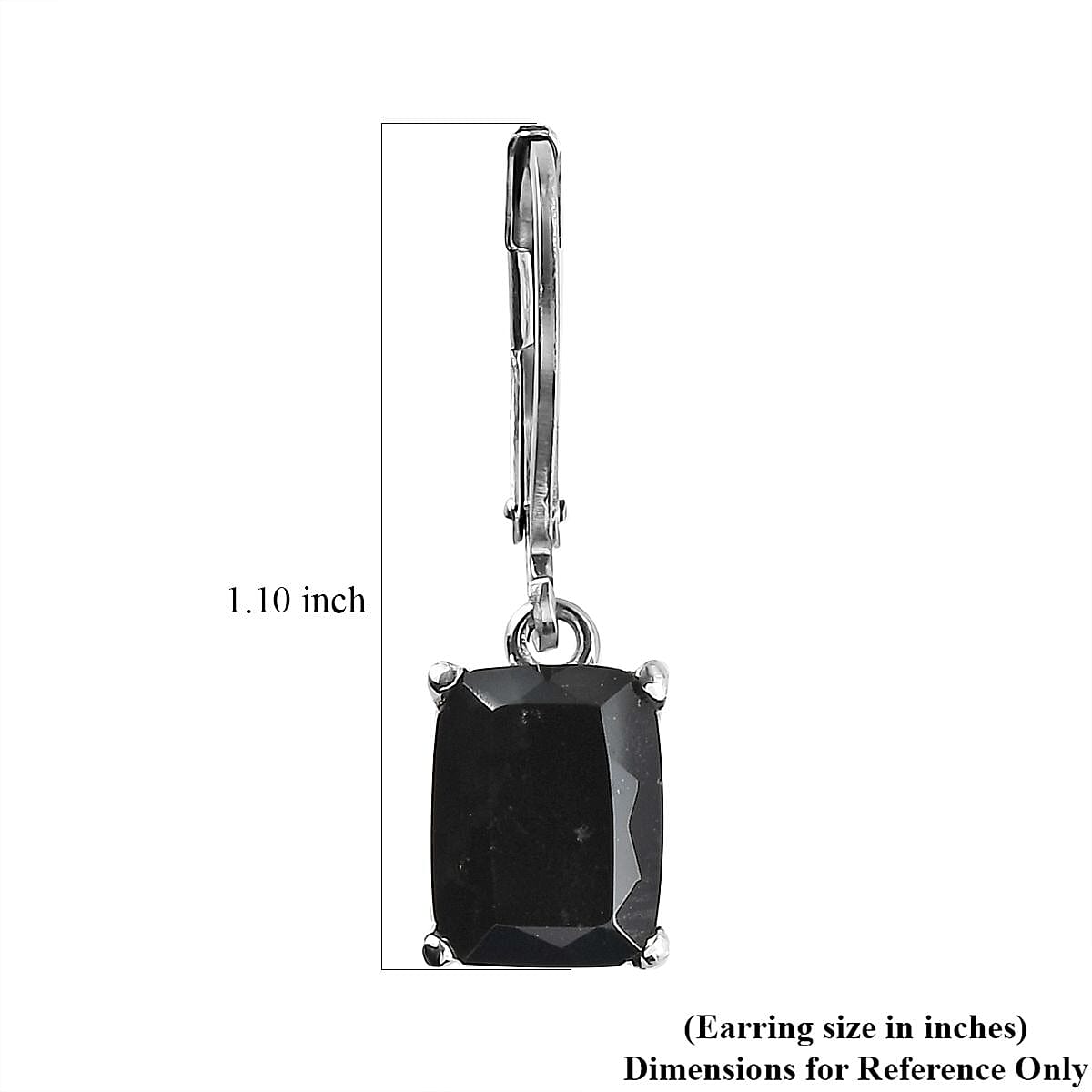 Australian Black Tourmaline Lever Back Earrings in Stainless Steel 4.75 ctw , Tarnish-Free, Waterproof, Sweat Proof Jewelry