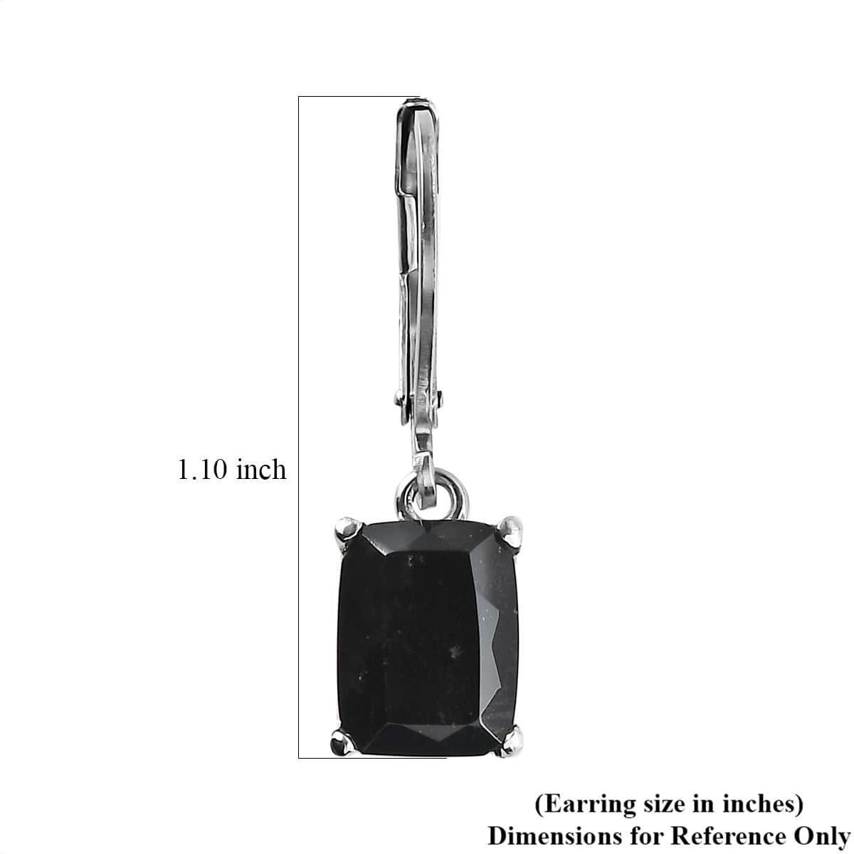 Australian Black Tourmaline Lever Back Earrings in Stainless Steel 4.75 ctw , Tarnish-Free, Waterproof, Sweat Proof Jewelry image number 5