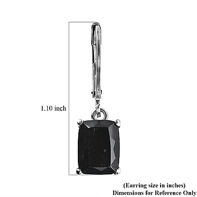 Australian Black Tourmaline Lever Back Earrings in Stainless Steel 4.75 ctw , Tarnish-Free, Waterproof, Sweat Proof Jewelry