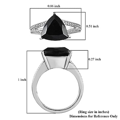 Australian Black Tourmaline Solitaire Ring in Stainless Steel (Size 10.0) 3.50 ctw