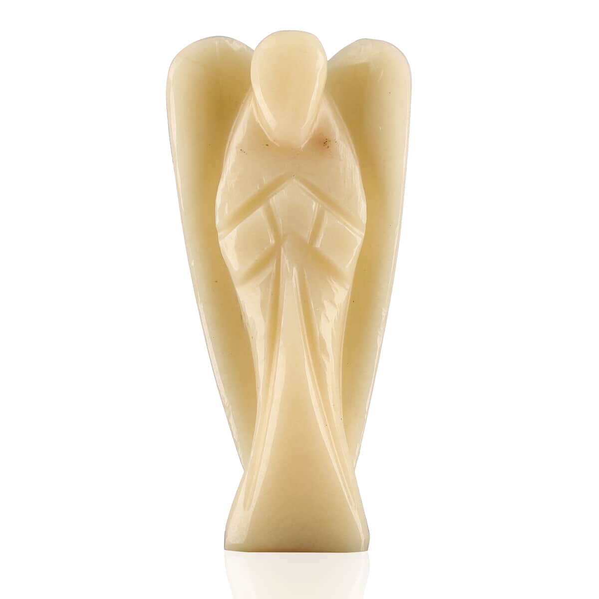 Hand Carved Ivory Quartz Gemstone Angel - Ivory image number 0