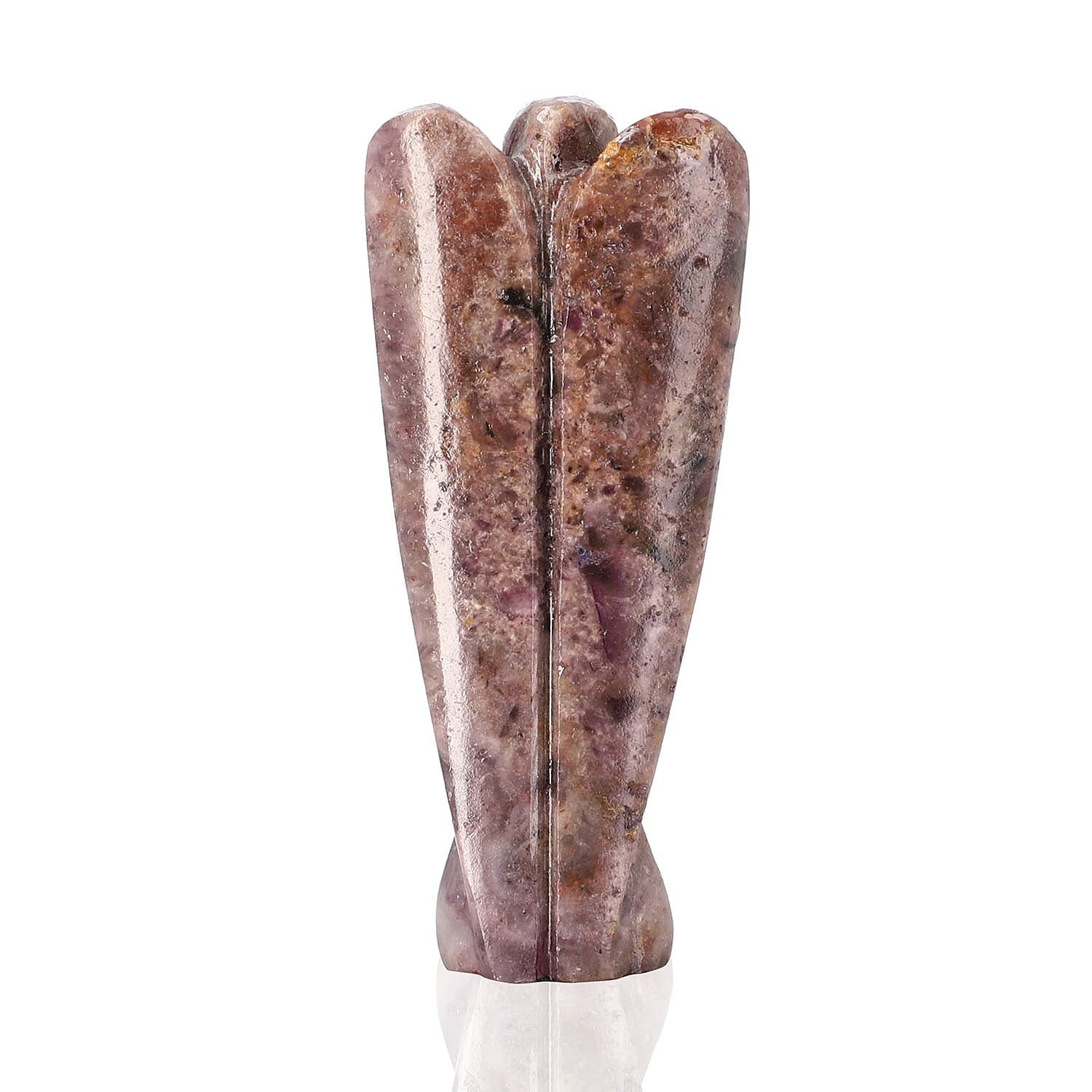 Hand Carved Amethyst Gemstone Angel - Purple