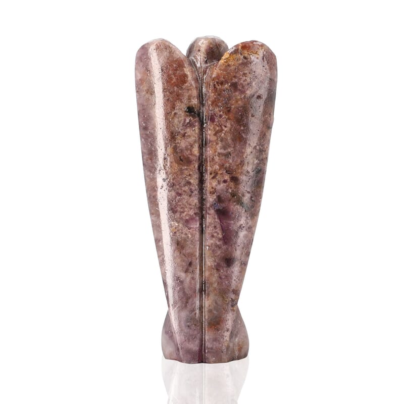 Hand Carved Amethyst Gemstone Angel - Purple