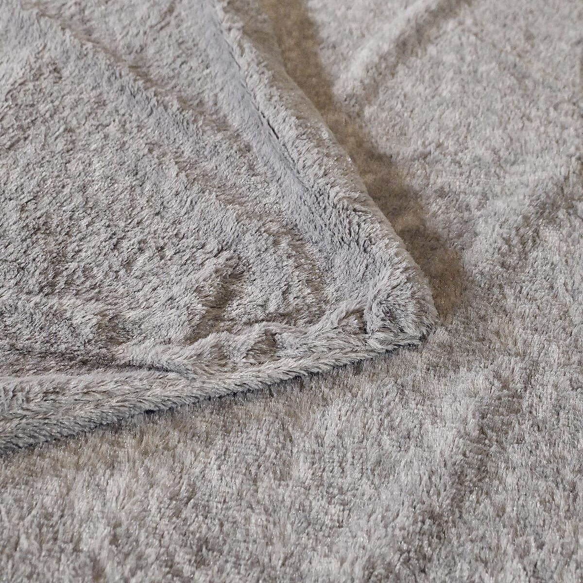 Homesmart Shadow Gray Stock Solid Double Layers Rabbit Hair Throw image number 2