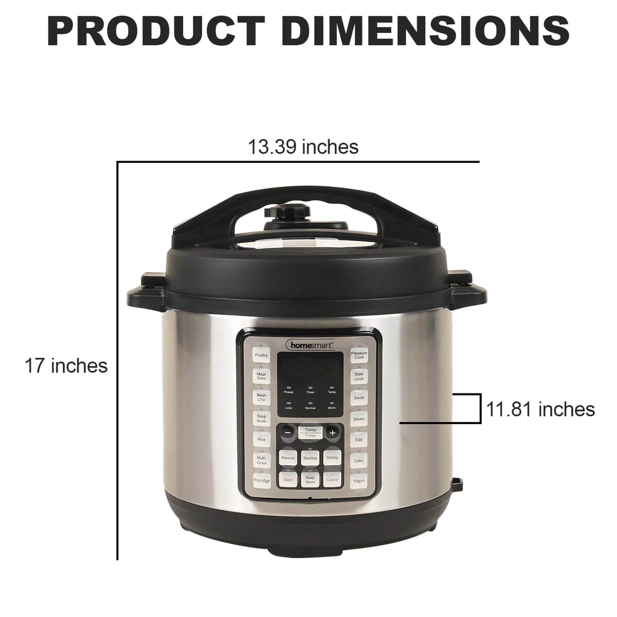 Homesmart 2 in 1 Air Fryer and Pressure Cooker in Stainless Steel (6 L) image number 3