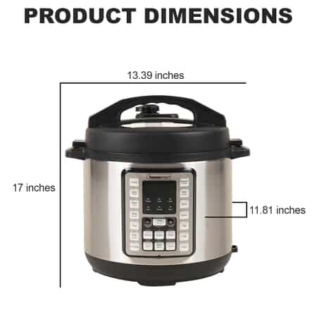 Homesmart 2 in 1 Air Fryer and Pressure Cooker in Stainless Steel (6 L) image number 3