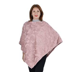 " PASSAGE Poncho with flower pattern. Material: 100% polyester. Size: 31.5X38.5 inch Weight:185g . Color: Black "