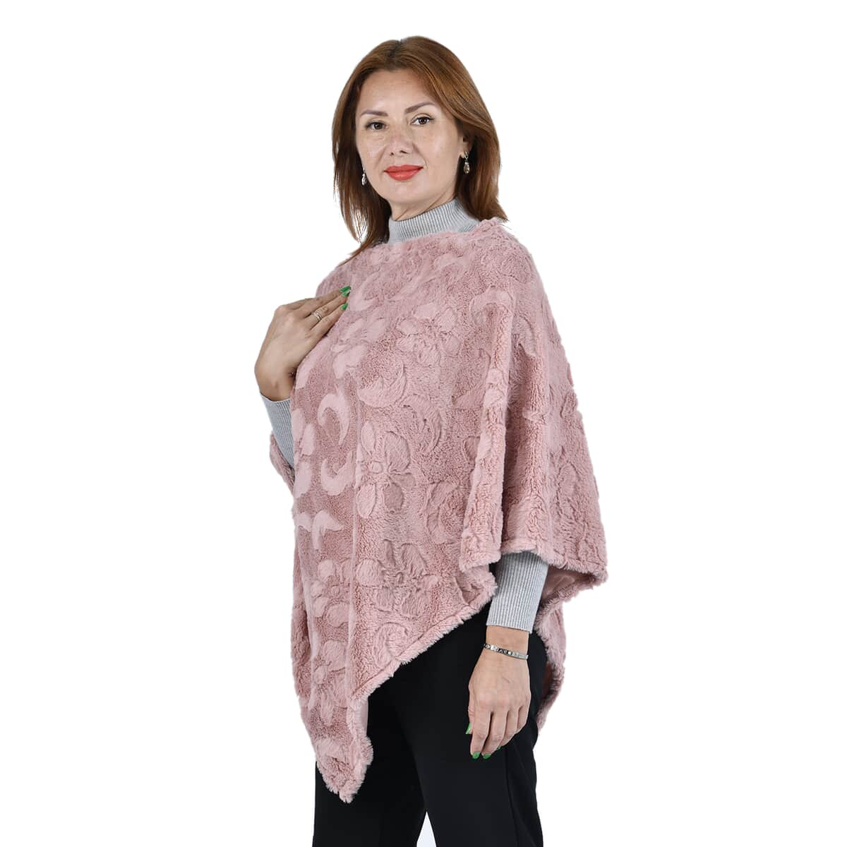 Passage Pink Floral Pattern Poncho image number 2