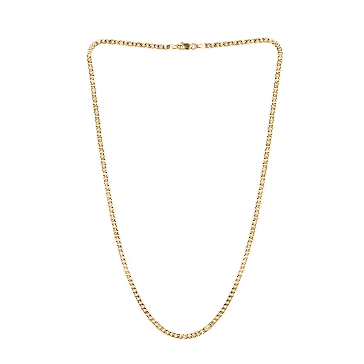 Italian 10K Yellow Gold Curb Chain 16 Inches 1.90 Grams image number 1