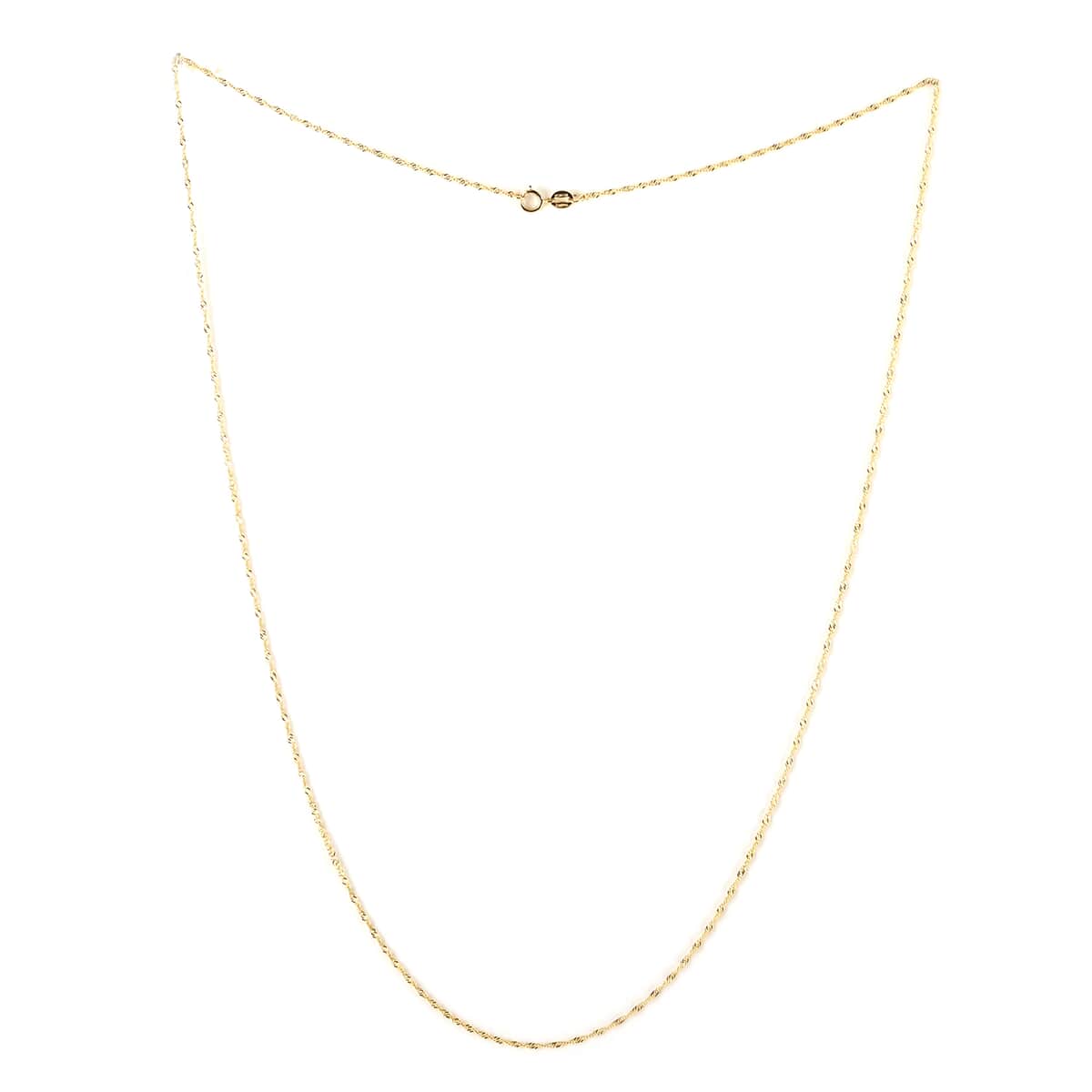 Italian 14K Yellow Gold Singapore Chain 24 Inches 1.60 Grams image number 1