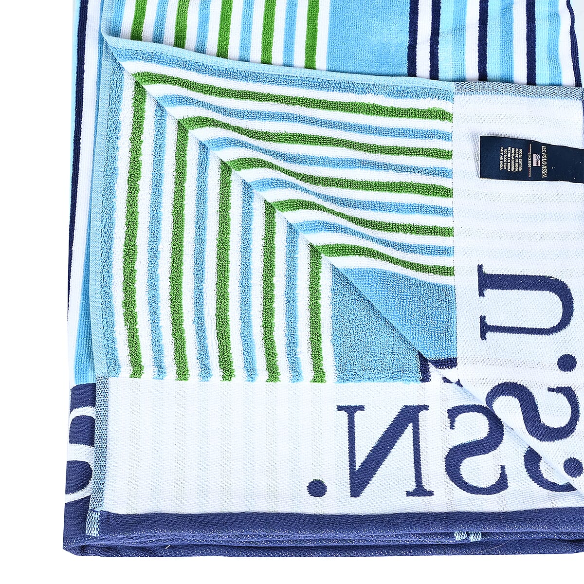 U.S. Polo Assn. Oversized Striped Nautical Design Beach Towel - Multi Color  image number 2