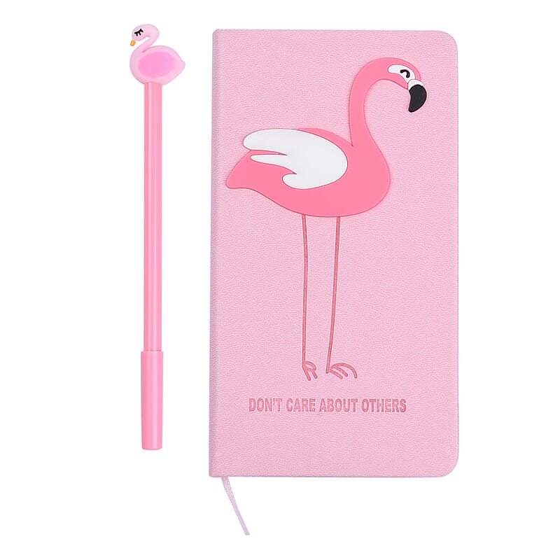 Pink Flamingo Pattern Journal with Stencil Set