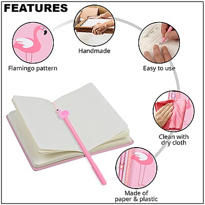 Pink Flamingo Pattern Journal with Stencil Set