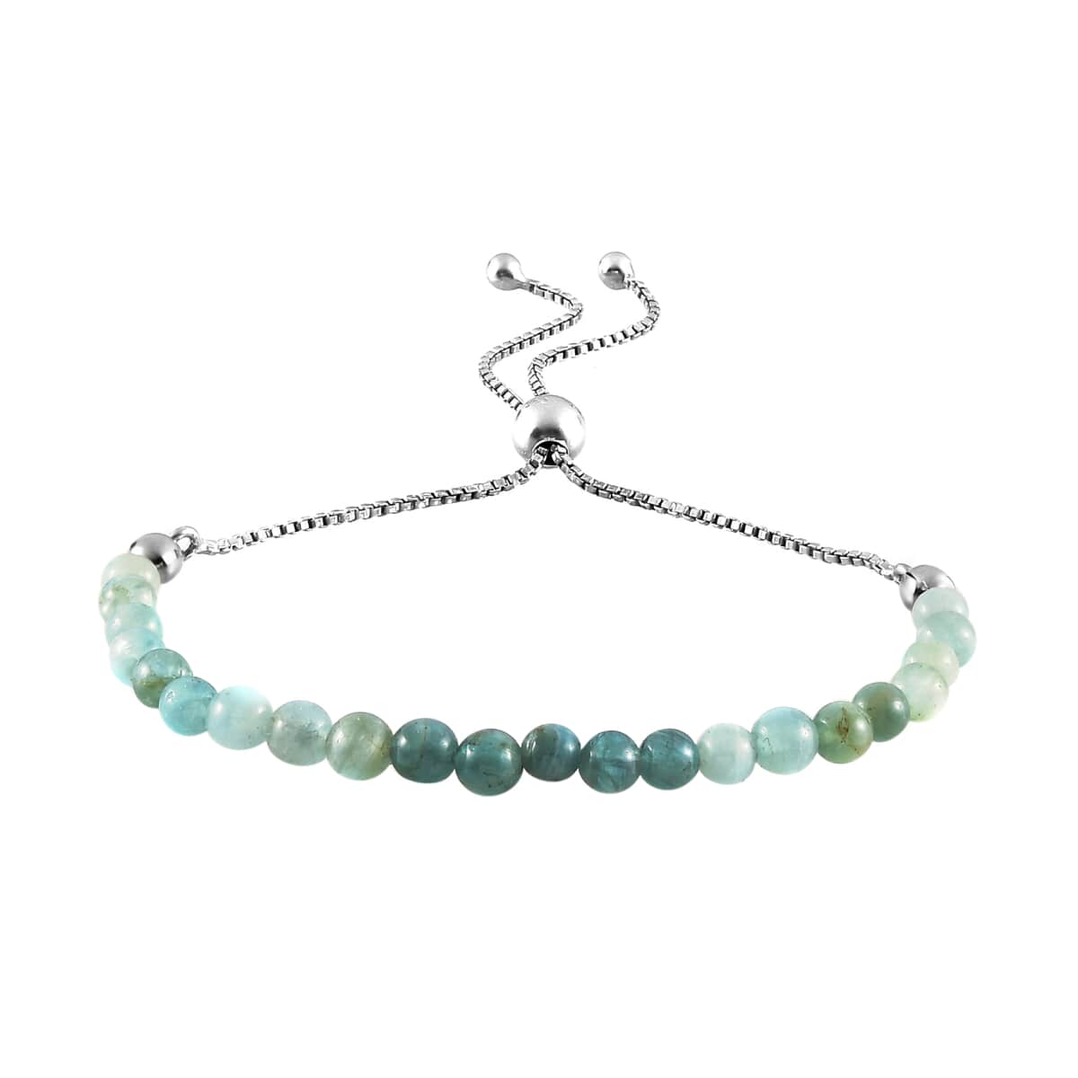Shades of Grandidierite Beaded Bolo Bracelet in Platinum Over Sterling Silver 21.00 ctw image number 0