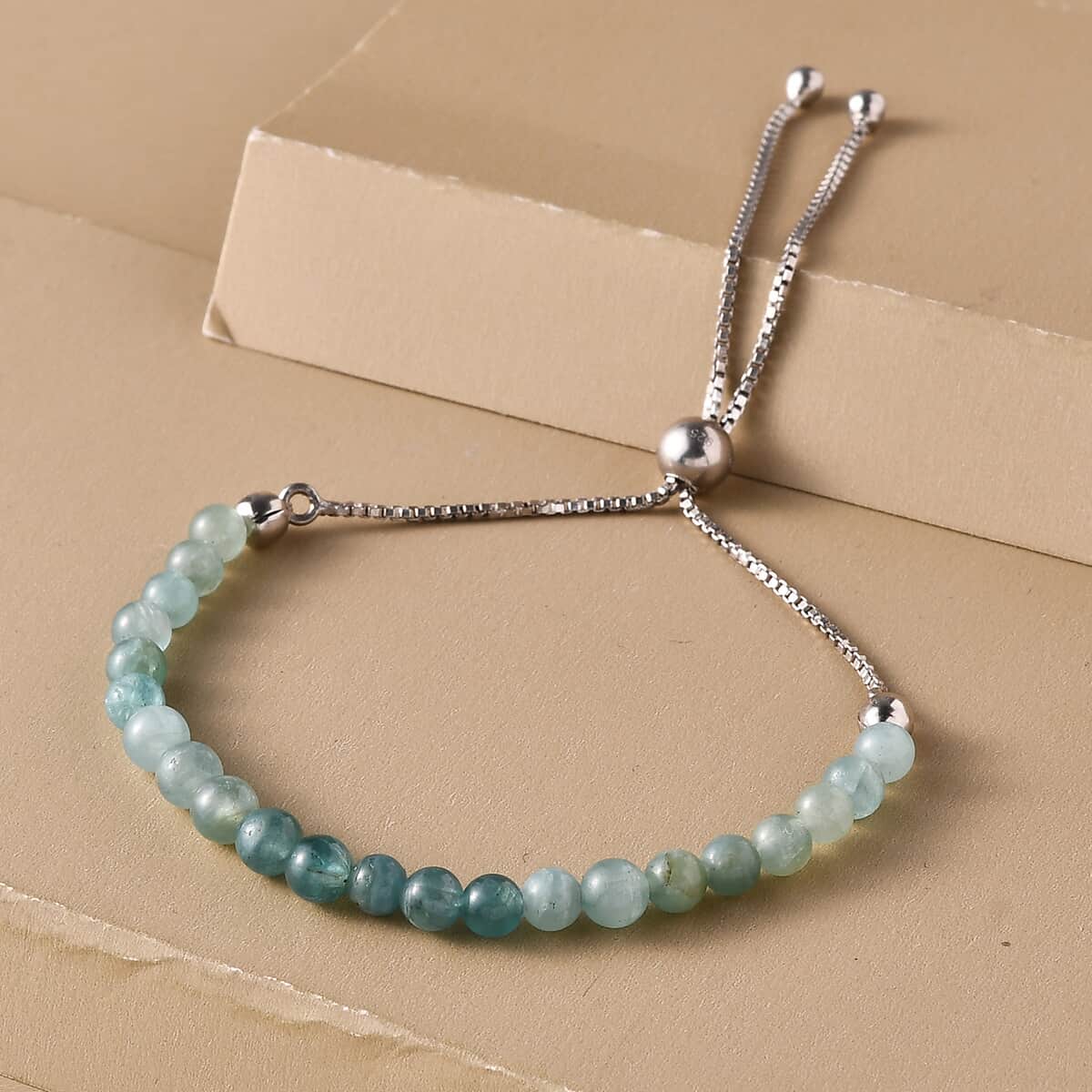 Shades of Grandidierite Beaded Bolo Bracelet in Platinum Over Sterling Silver 21.00 ctw image number 1