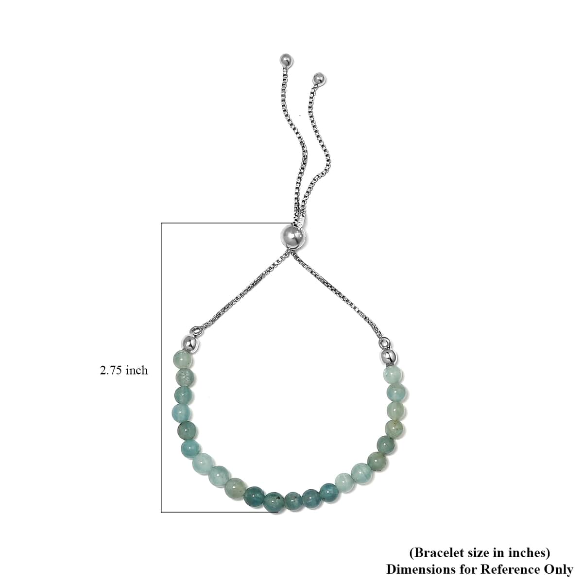 Shades of Grandidierite Beaded Bolo Bracelet in Platinum Over Sterling Silver 21.00 ctw image number 4