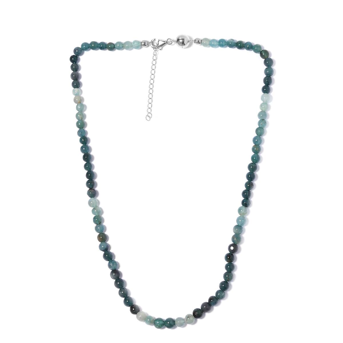 Grandidierite Beaded Necklace 18-20 Inches in Platinum Over Sterling Silver 110.00 ctw image number 0