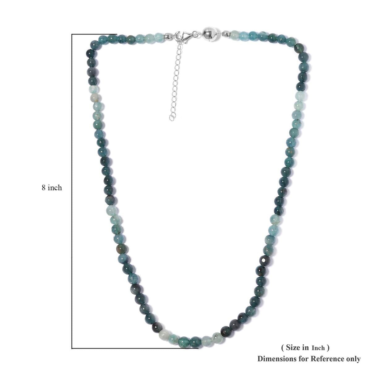 Grandidierite Beaded Necklace 18-20 Inches in Platinum Over Sterling Silver 110.00 ctw image number 4