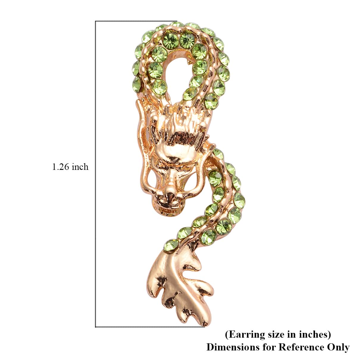Green Austrian Crystal Dragon Earrings in Dualtone image number 4
