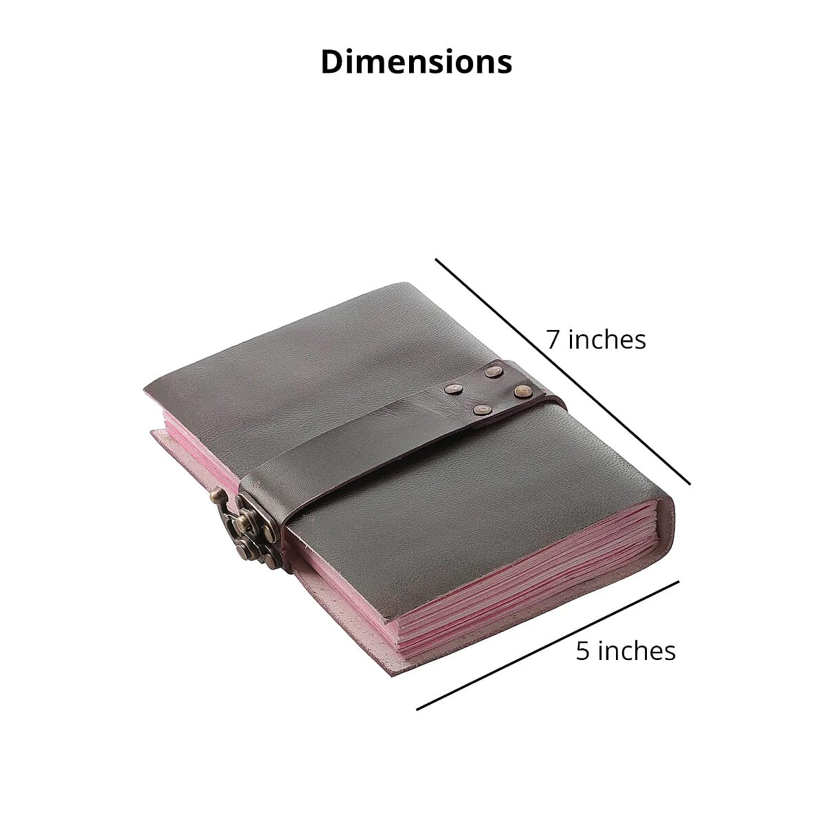 "100% genuine Leather journal with hand dyed brown colored Handmade paper Size:7x5"" ,   Color: Tan" image number 3