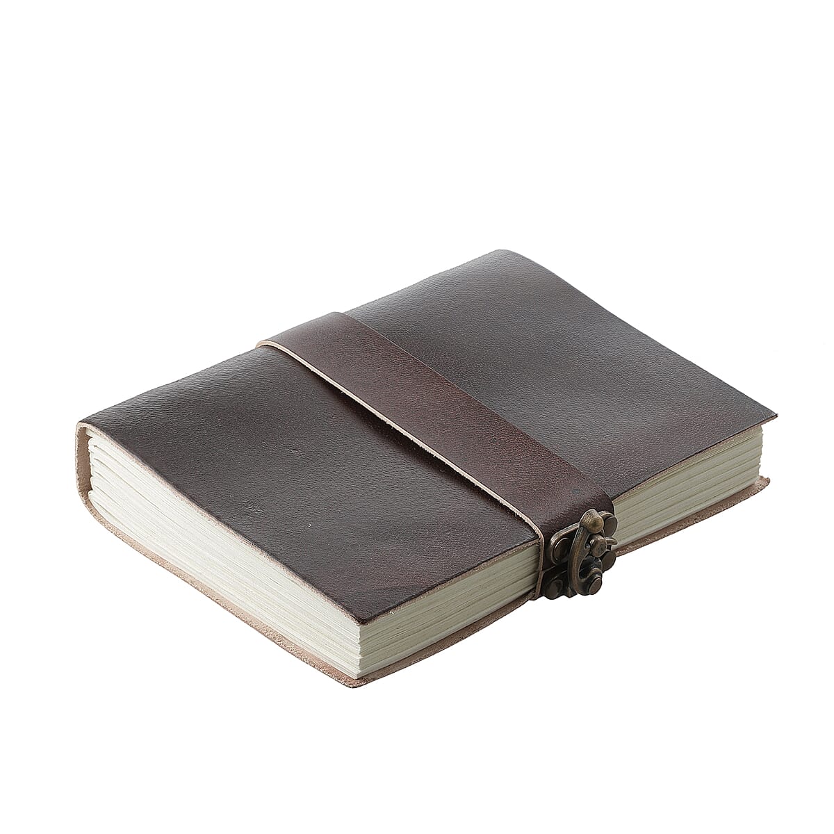 Handcrafted Black Genuine Leather Journal With Hand Dyed & Handmade Papers image number 2