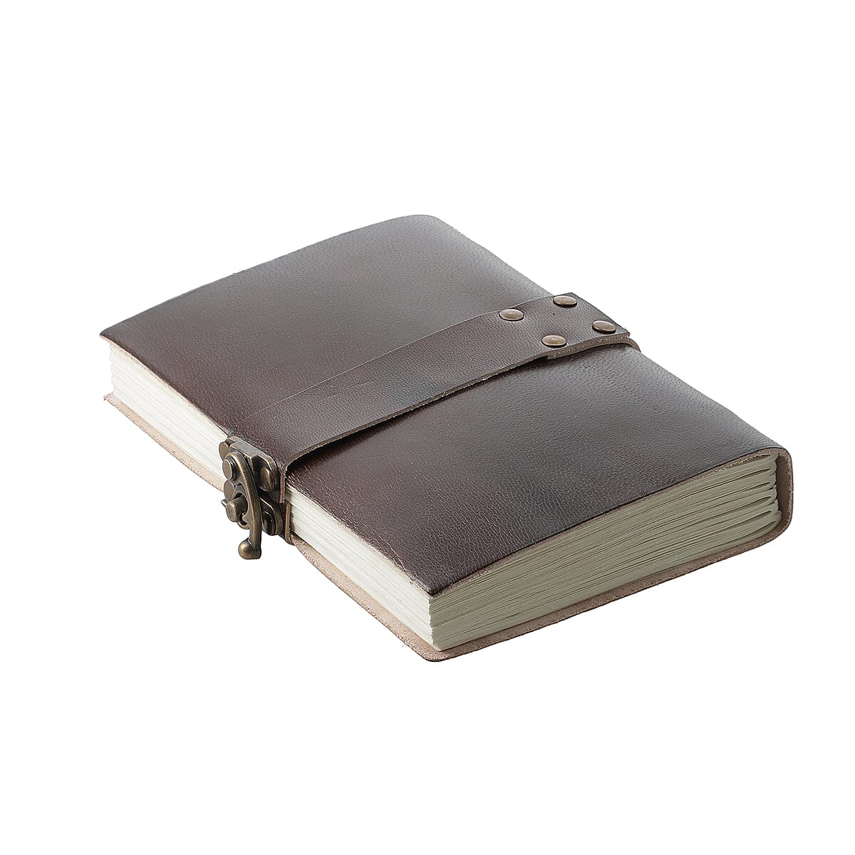 Handcrafted Black Genuine Leather Journal With Hand Dyed & Handmade Papers image number 6