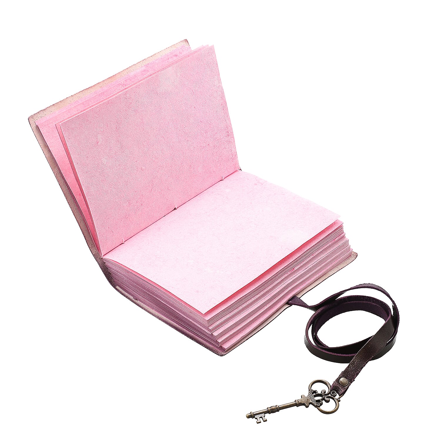 Handcrafted Burgundy Cross Embossed 100% Genuine Leather Journal With Hand Dyed & Handmade Papers