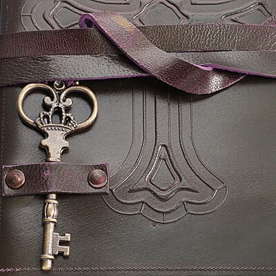 Handcrafted Burgundy Cross Embossed 100% Genuine Leather Journal With Hand Dyed & Handmade Papers