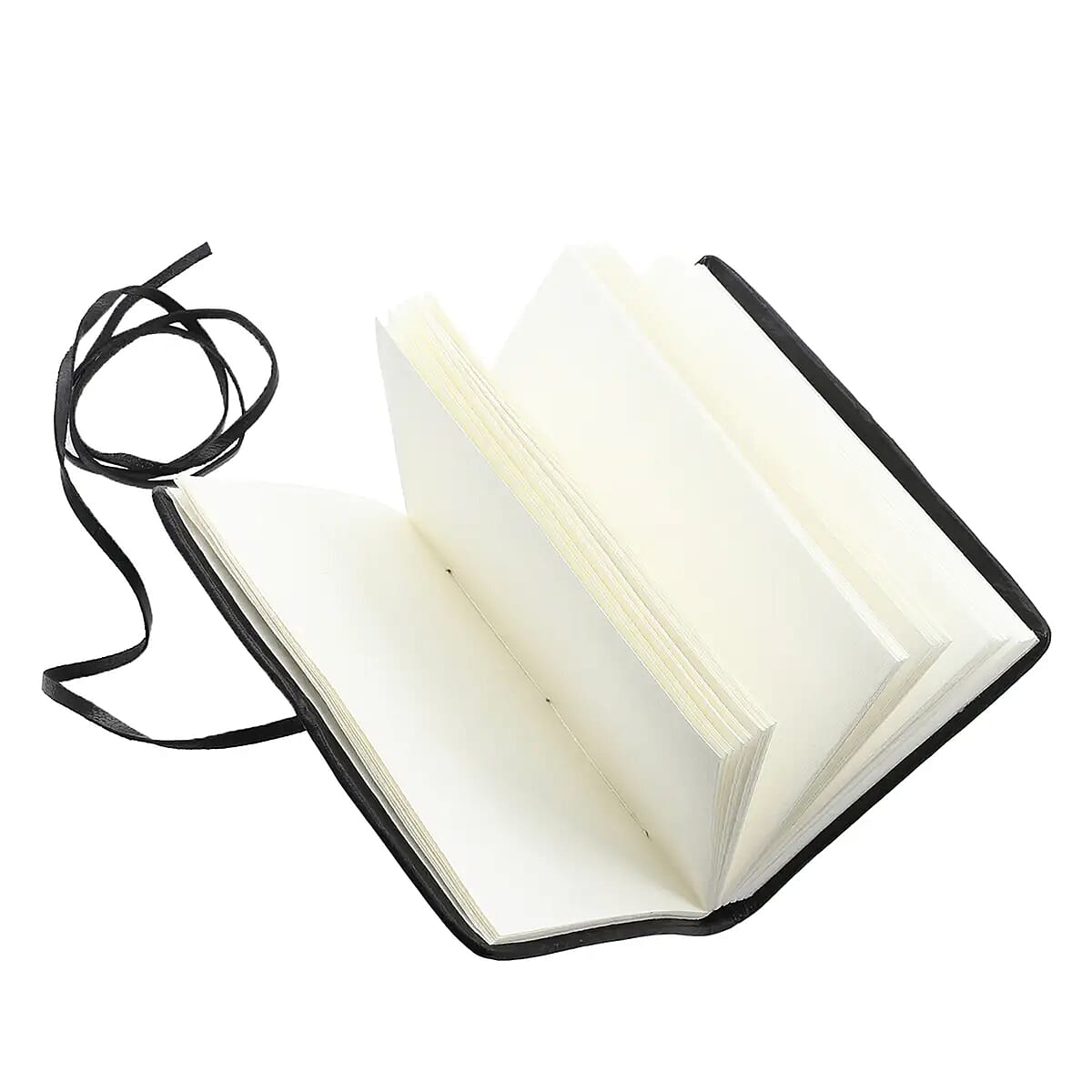 Handcrafted Black Genuine Leather Journal With Handmade Papers image number 5
