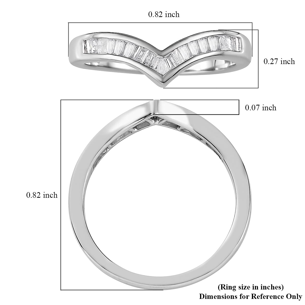 Diamond Wishbone Ring in Platinum Over Sterling Silver 0.25 ctw image number 5