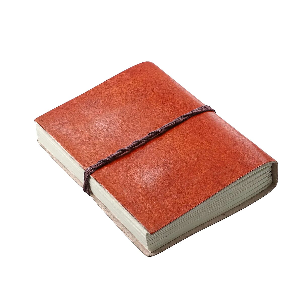 Hand Painted Brown Cross Genuine Leather Journal With Handmade Papers image number 5