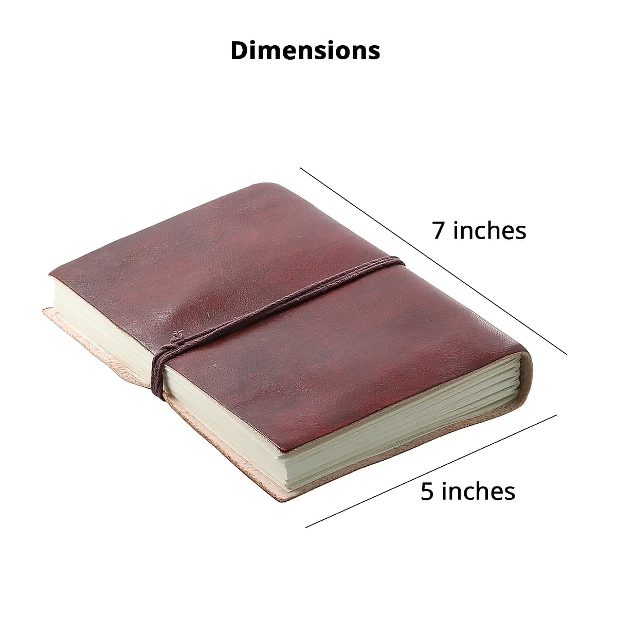 "Lasercut 100% genuine Leather Journal With Black Onyx Gemstone Size:7(L) x 5(W) Inches   Color: Brown" image number 4