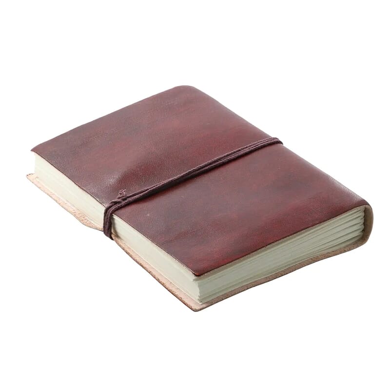 Brown Genuine Leather Journal With Black Onyx Gemstone